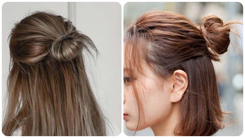 Những cô nàng điệu đà và nữ tính thì kiểu buộc tóc nửa đầu là một lựa chọn tiêu biểu.