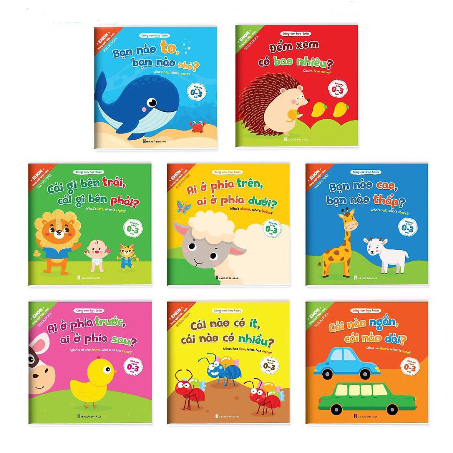 Ehon học toán song ngữ – Cùng con học toán cho bé 1-2 tuổi
