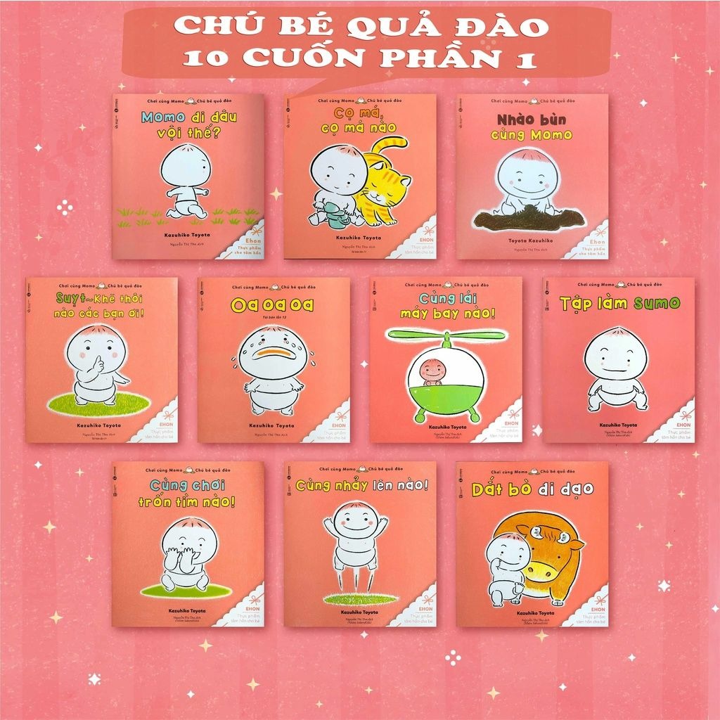 Bộ Ehon “Momo – Chú bé quả đào” Phần 1 cho bé 1-2 tuổi