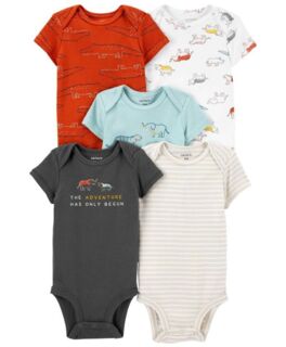 Set 5 bộ bodysuit Carters áo liền quần ngắn tay cho bé 24M
