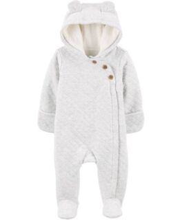 Bodysuit Carters áo khoác liền quần và mũ, găng tay găng chân ấm áp mặc ngoài cho bé trong mùa đông 6M