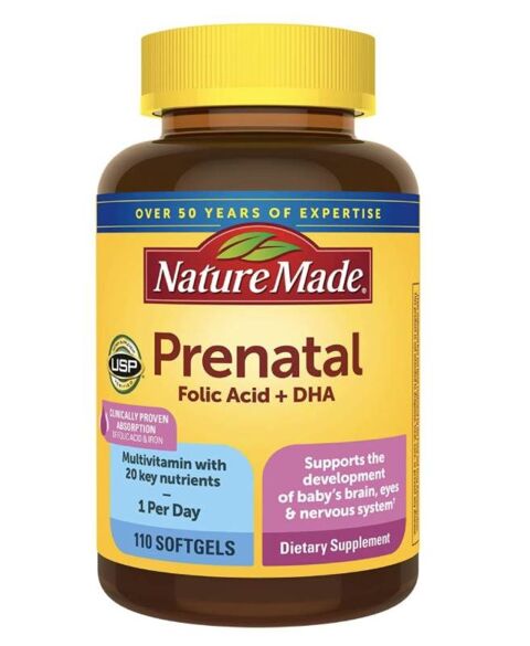 Vitamin tổng hợp cho bà bầu Nature Made Prenatal Multi DHA 200mg 110 viên