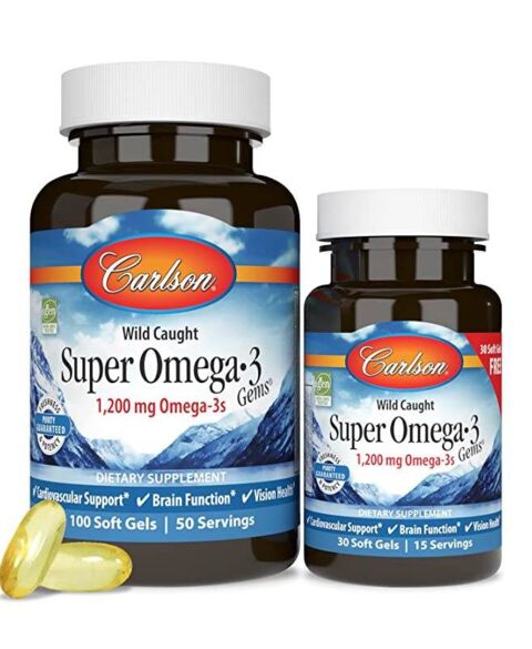 Dầu cá Omega 3 Carlson 1200mg (Carlson Wild Caught Super Omega 3 1200mg)