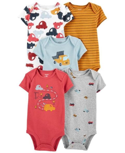 Set 5 bộ Bodysuit Carters áo liền quần cộc tay 24M