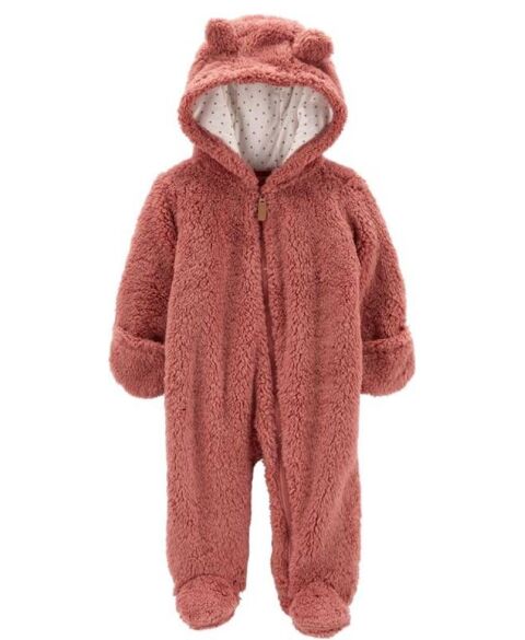 Bodysuit Carters áo khoác liền quần và mũ, găng tay găng chân ấm áp mặc ngoài cho bé trong mùa đông 9M