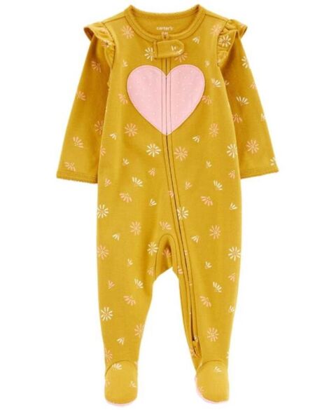 Bodysuit Carters cotton dài tay dài chân khóa kéo 2 đầu 9M