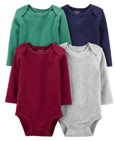 Set 4 bộ Bodysuit Carters cotton dài tay 24M