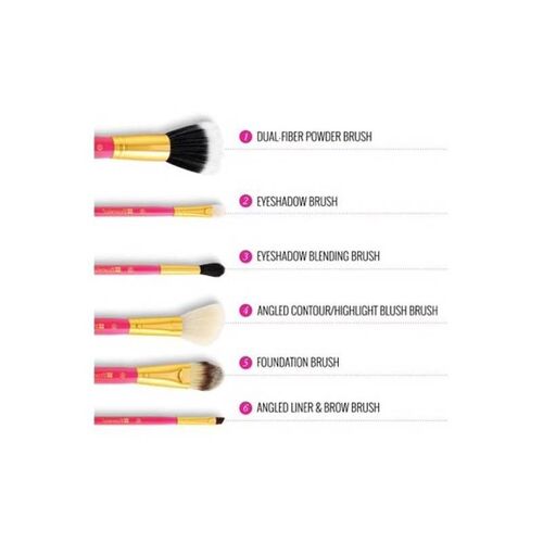 Bộ cọ make up 6 cây BH Cosmetics Neon Pink