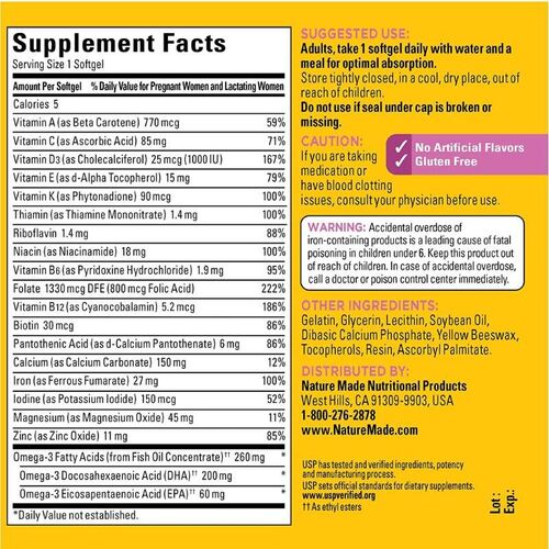Vitamin tổng hợp cho bà bầu Nature Made Prenatal Multi DHA 200mg 110 viên