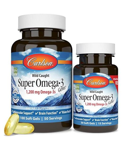 Dầu cá Omega 3 Carlson 1200mg (Carlson Wild Caught Super Omega 3 1200mg)