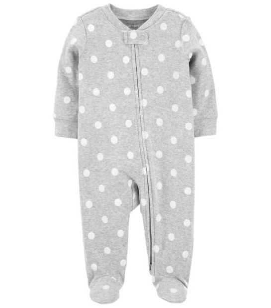 Bodysuit Carters cotton dài tay dài chân khóa kéo 2 đầu 6M