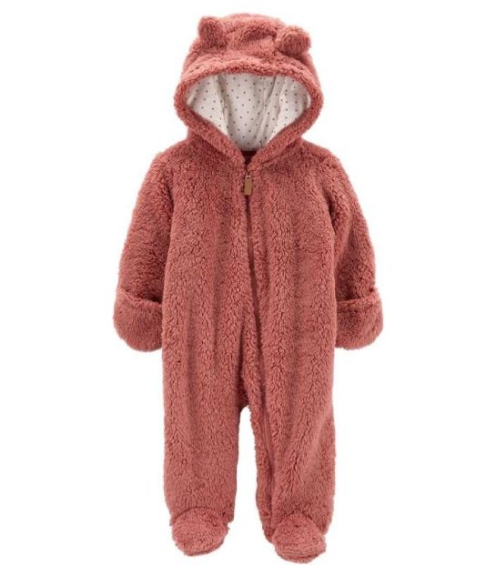 Bodysuit Carters áo khoác liền quần và mũ, găng tay găng chân ấm áp mặc ngoài cho bé trong mùa đông 6M