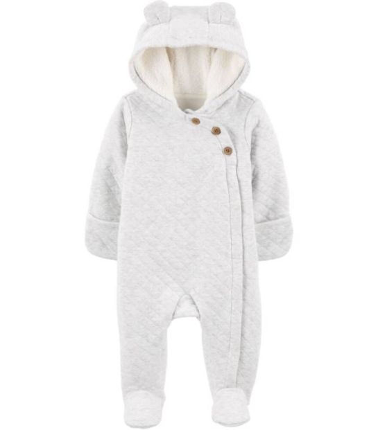 Bodysuit Carters áo khoác liền quần và mũ, găng tay găng chân ấm áp mặc ngoài cho bé trong mùa đông 9M