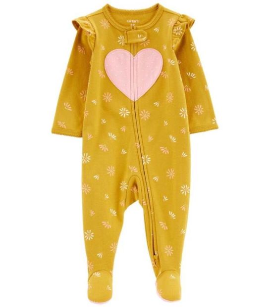 Bodysuit Carters cotton dài tay dài chân khóa kéo 2 đầu 3M